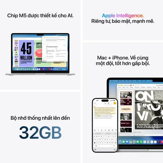 Macbook Air M5 13-inch with 10‑core CPU and 10‑core GPU 16GB RAM 1TB SSD