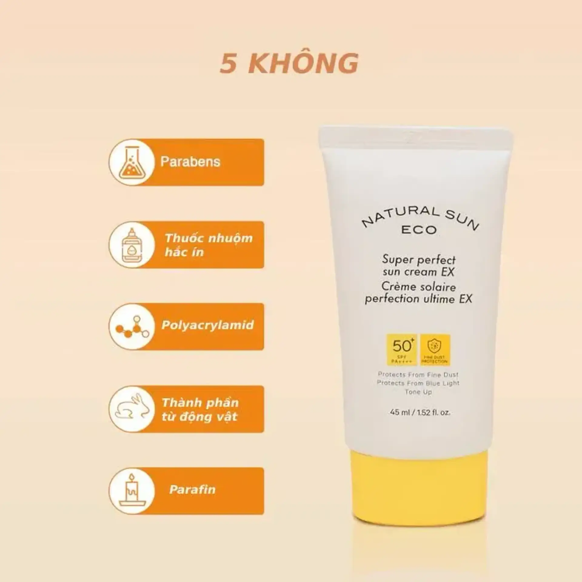 Kem Chống Nắng Chống Bụi Mịn Ánh Sáng Xanh THE FACE SHOP Natural Sun Eco Super Perfect Sun Cream Ex Spf50+ Pa++++