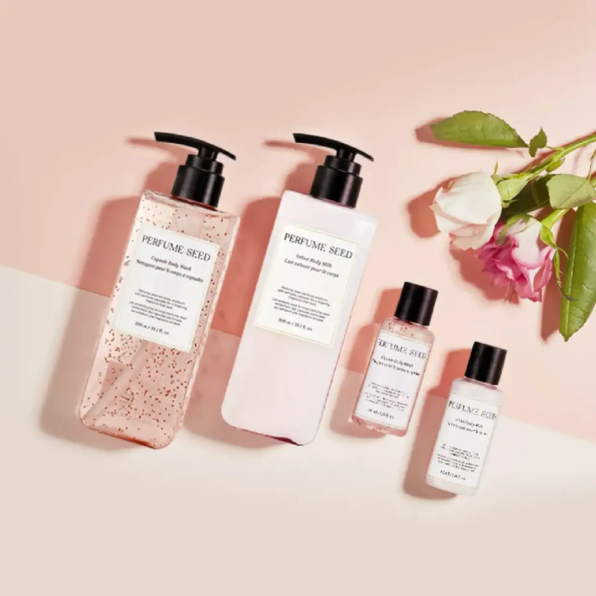 Bộ Sản Phẩm Sữa Tắm & Sữa Dưỡng Thể THE FACE SHOP Perfume Seed Velvet Special Body Care Set 4pcs