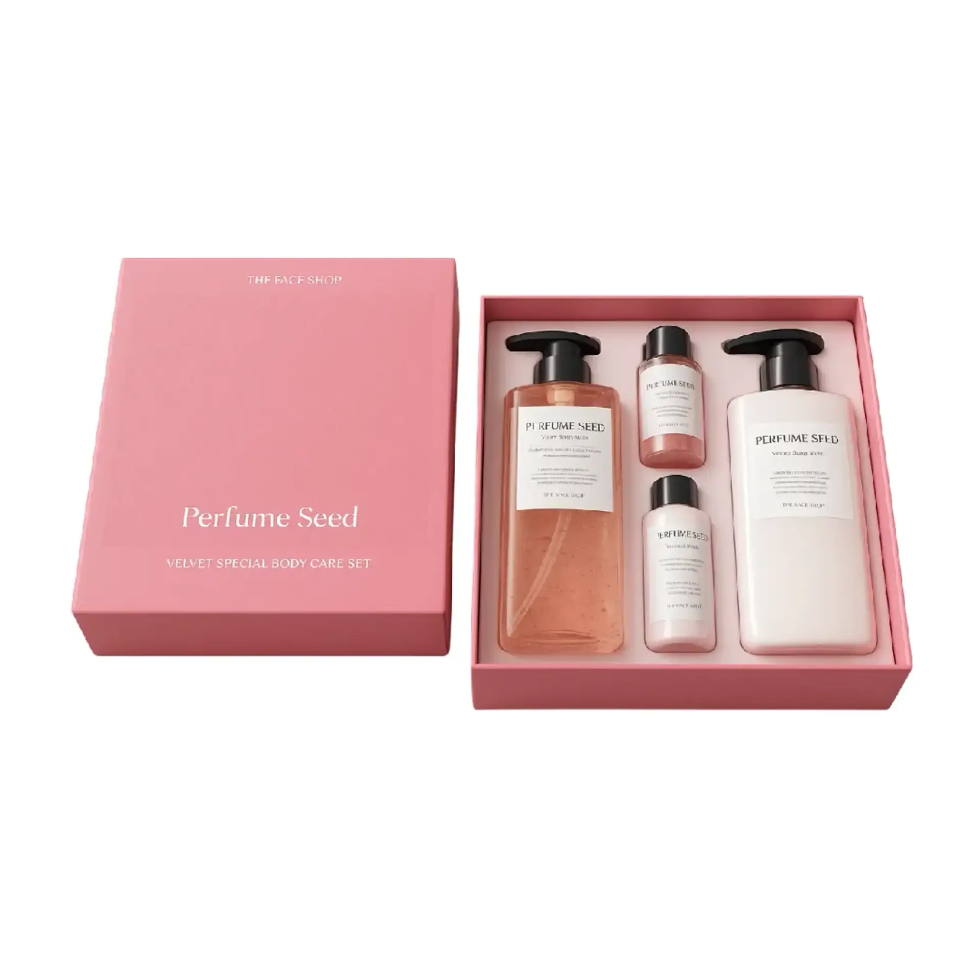 Bộ Sản Phẩm Sữa Tắm & Sữa Dưỡng Thể THE FACE SHOP Perfume Seed Velvet Special Body Care Set 4pcs