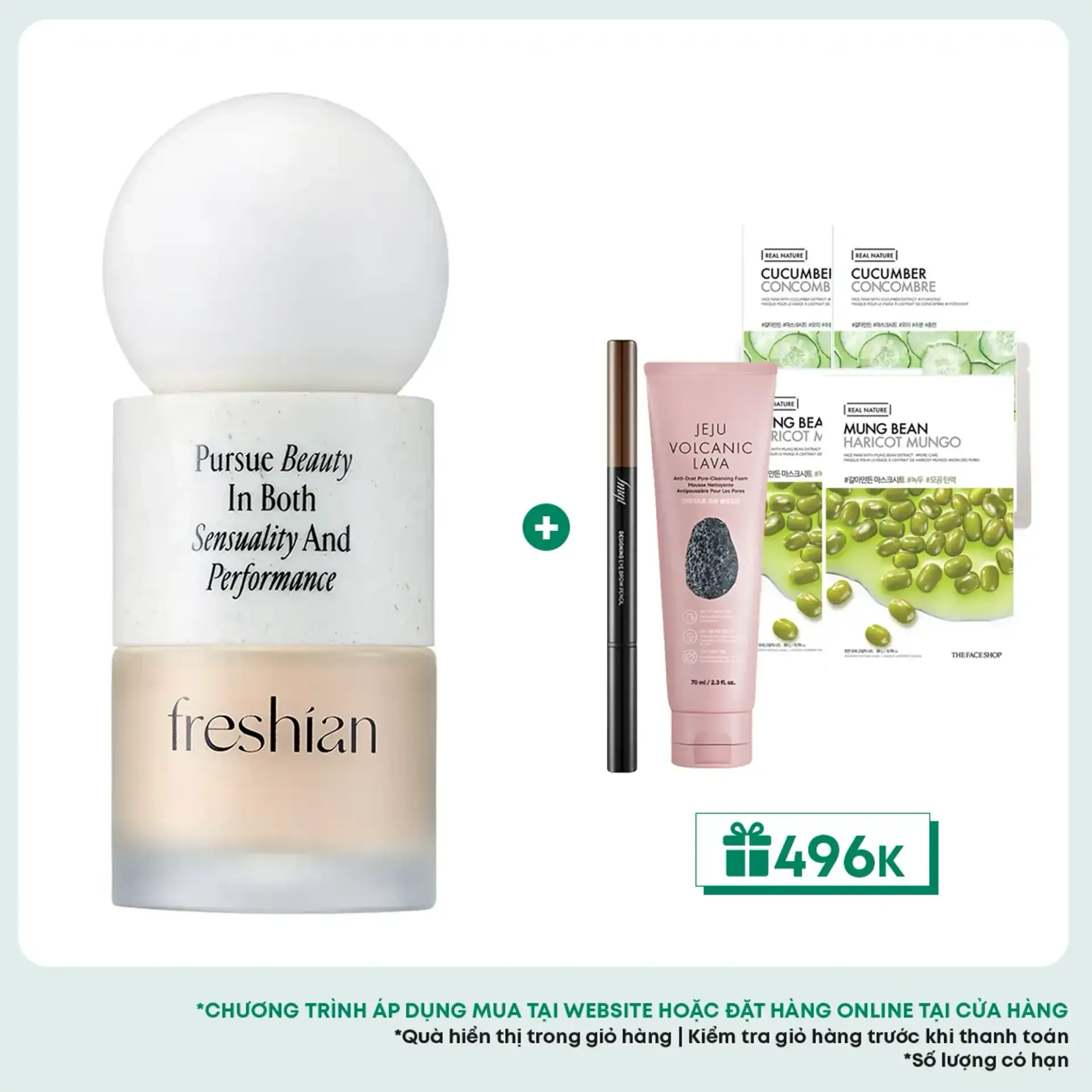 Kem Nền Cho Da Dầu Freshian Che Khuyết Điểm Thuần Chay Egg-Like Foundation Vegan SPF35 PA++ 30ml