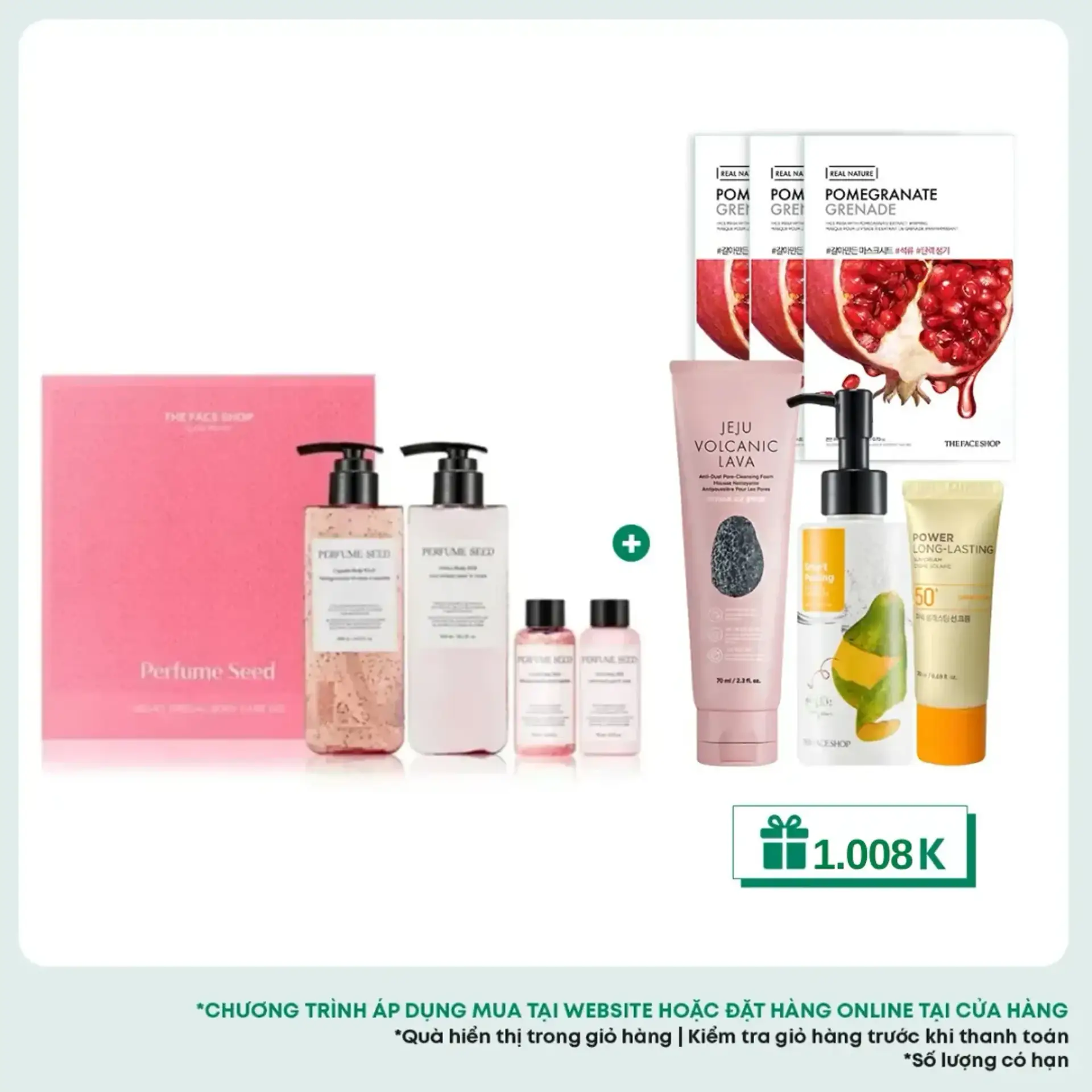 Bộ Sản Phẩm Sữa Tắm & Sữa Dưỡng Thể THE FACE SHOP Perfume Seed Velvet Special Body Care Set 4pcs