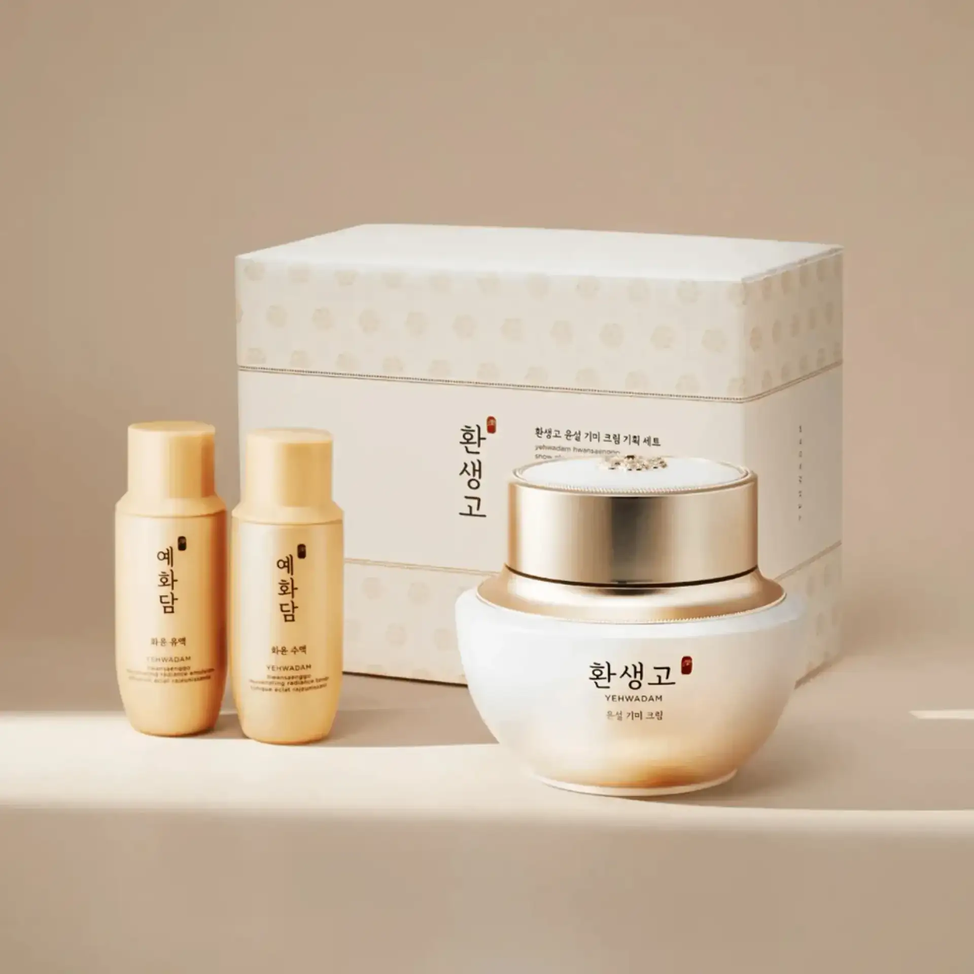 Bộ Dưỡng Yehwadam Hỗ Trợ Giảm Thâm Nám Hwansaenggo Snow Glow Dark Spot Correcting Cream Special Set (3pcs)